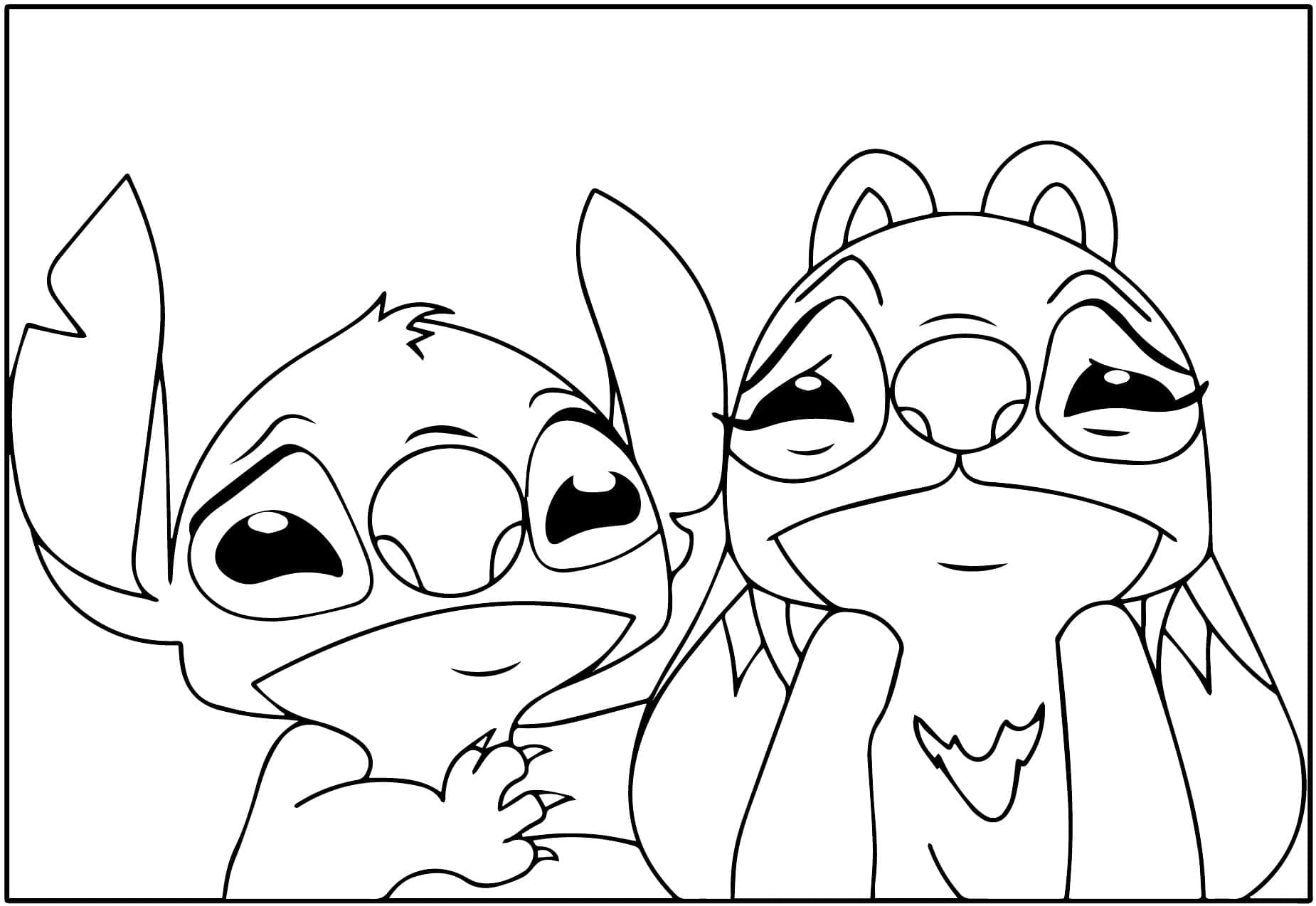 Stitch et Angel Pour Enfants coloring page