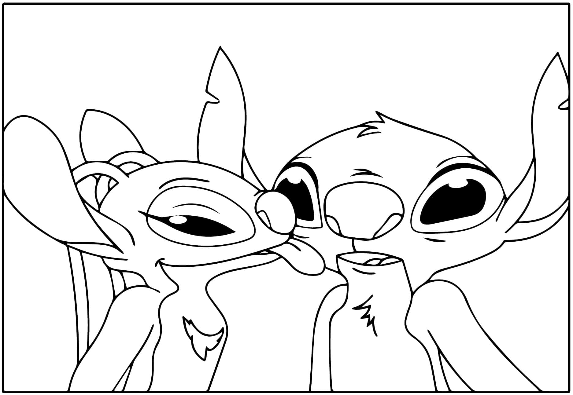 Stitch et Angel Pour les Enfants coloring page