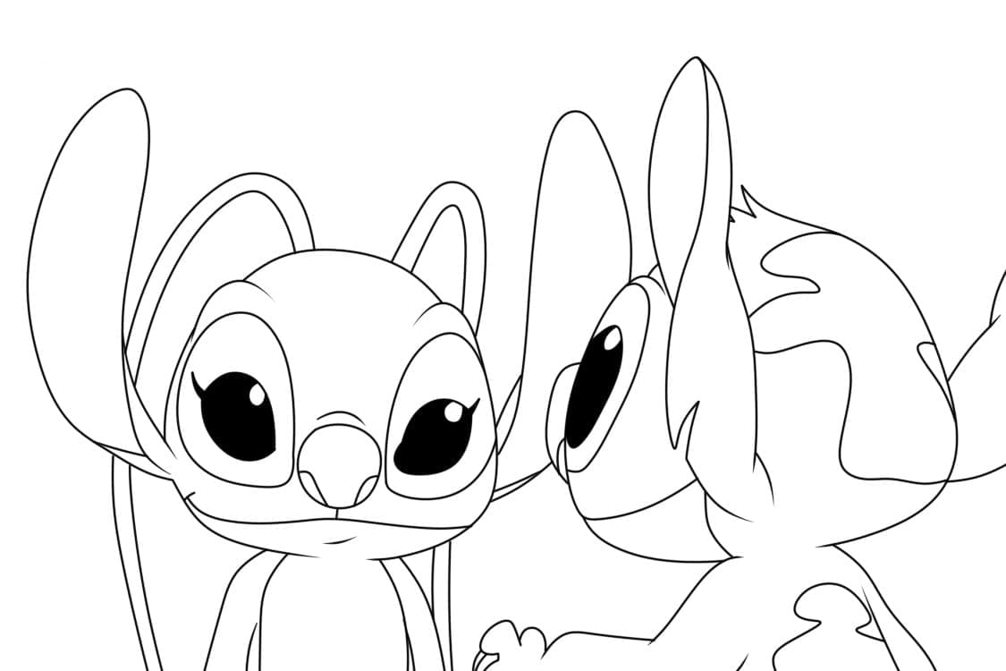 Stitch et Angel sont mignons coloring page