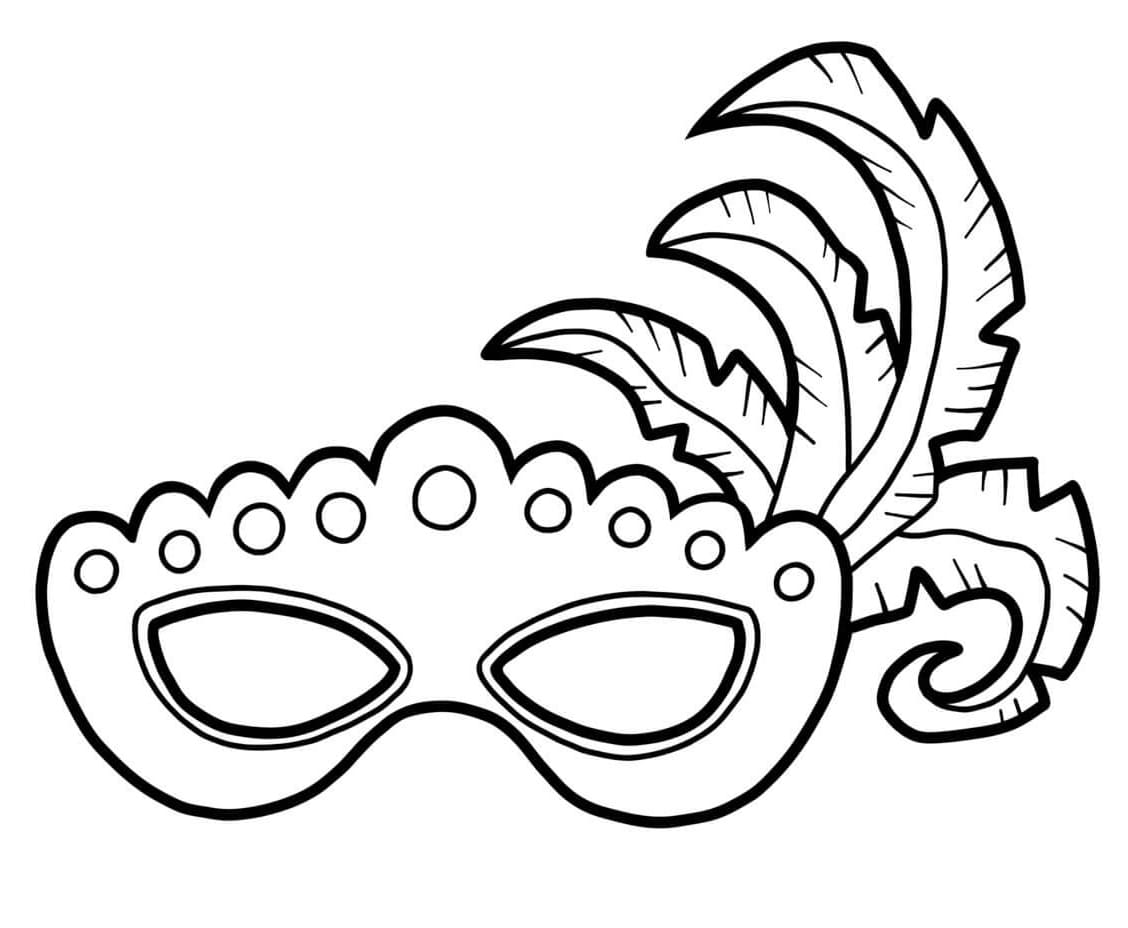 Superbe masque de carnaval coloring page