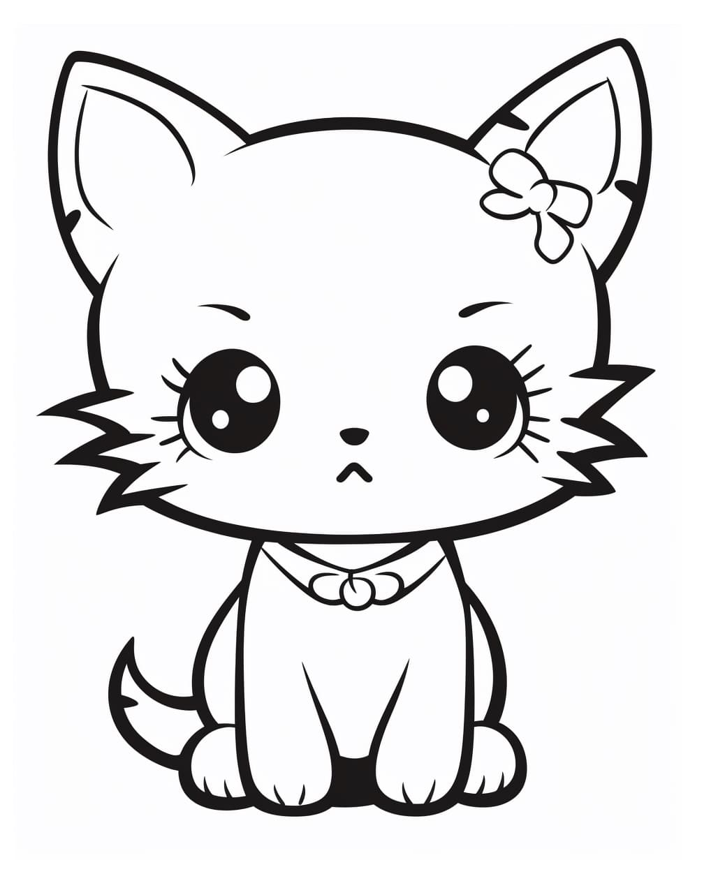 Un Chat Kawaii coloring page