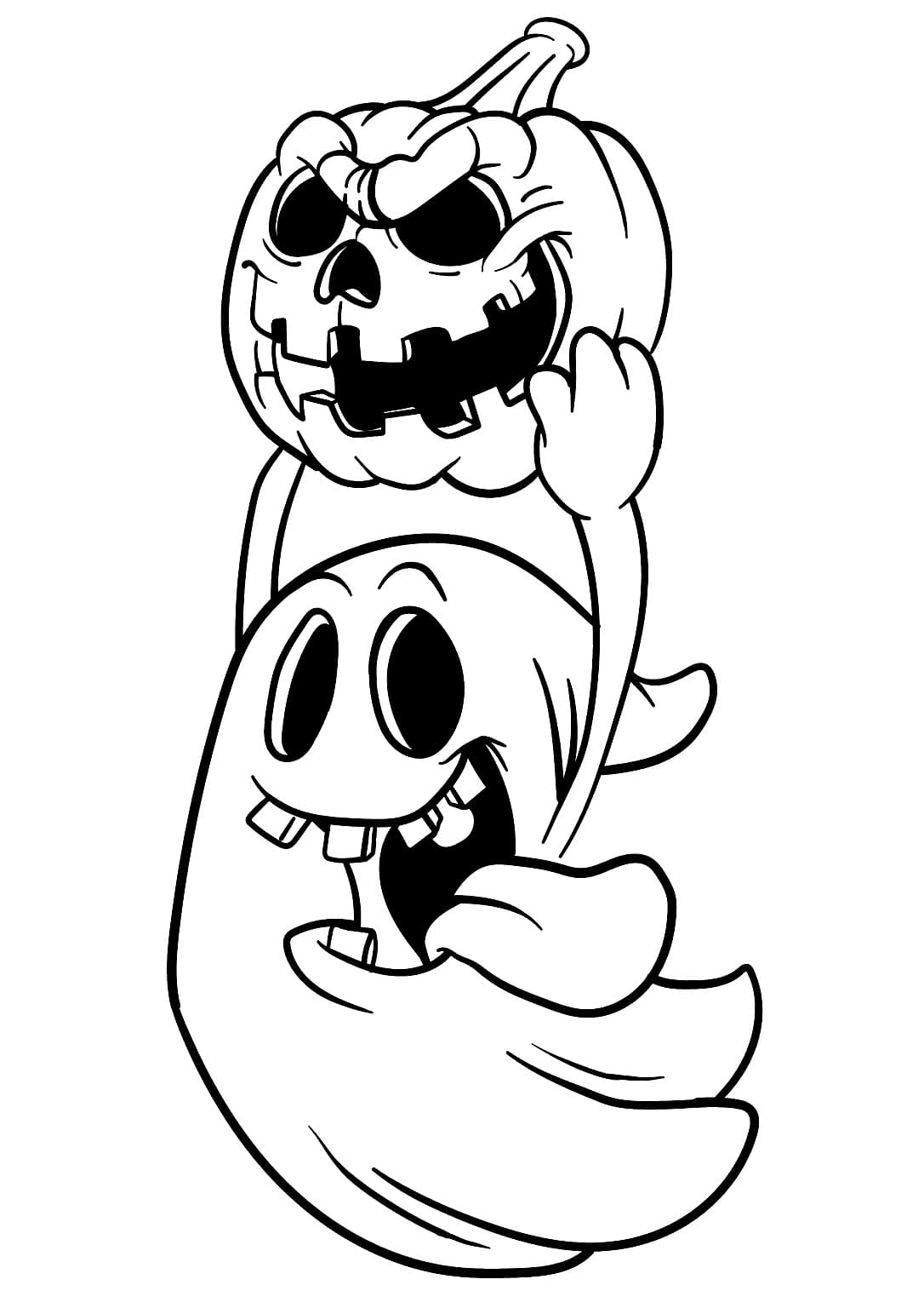 Un Fantôme Halloween Drôle coloring page