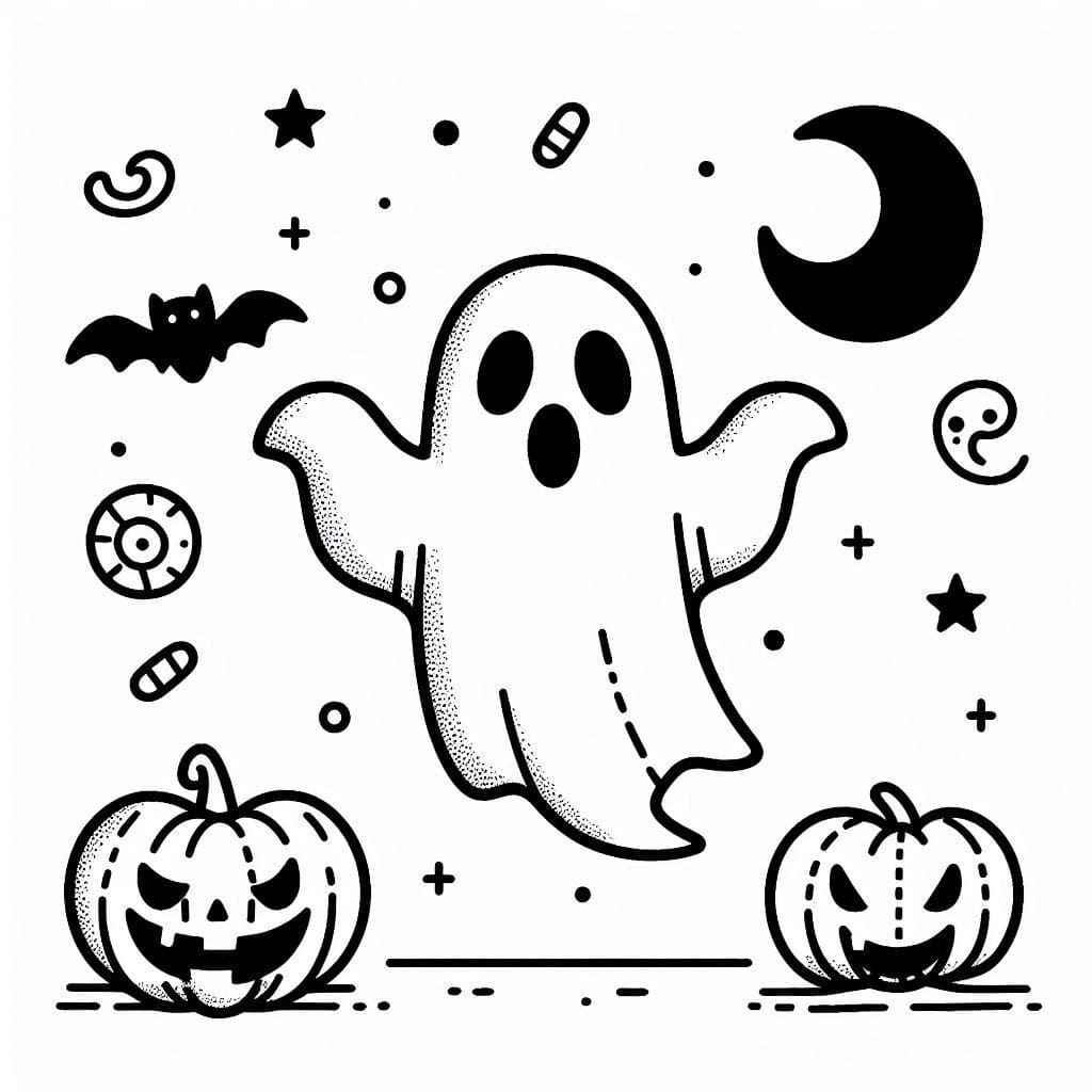 Un Fantôme Halloween coloring page