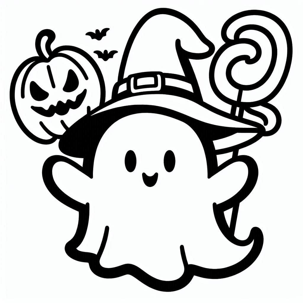 Un Joyeux Fantôme Halloween coloring page