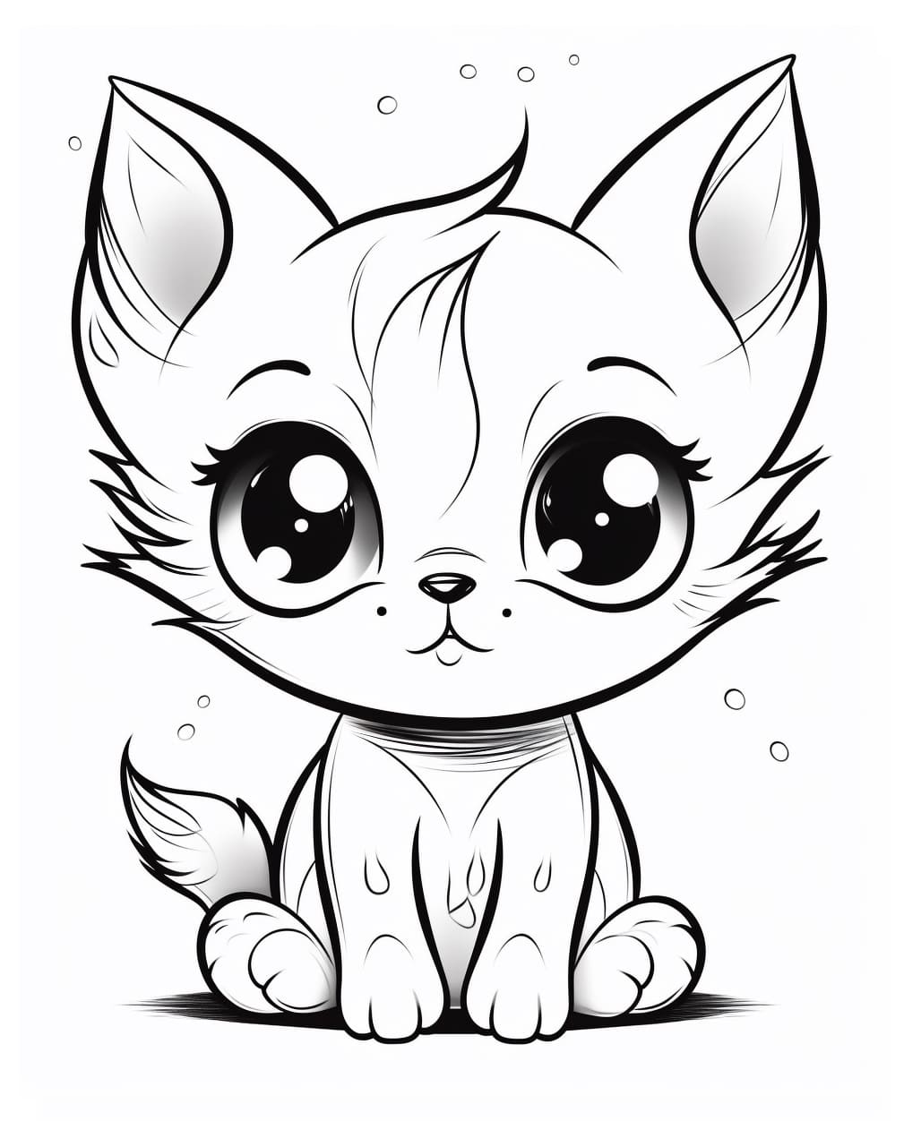 Coloriage Un Kawaii Chat