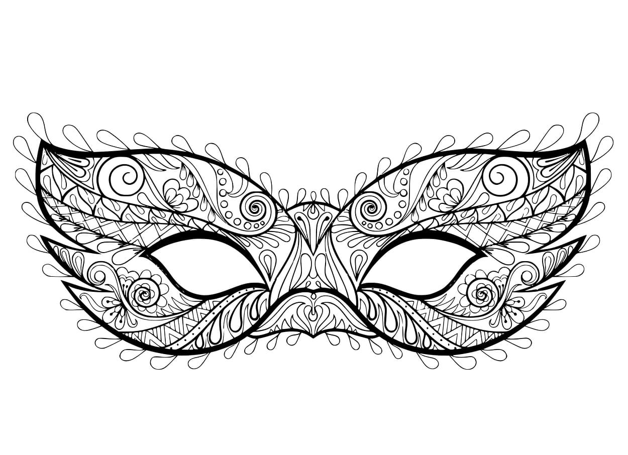 Coloriage Un Magnifique Masque de Carnaval