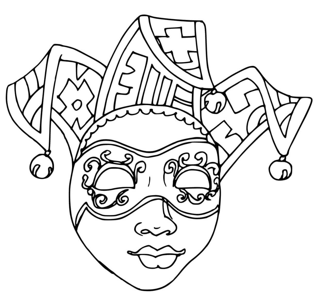 Coloriage Un Masque de Carnaval