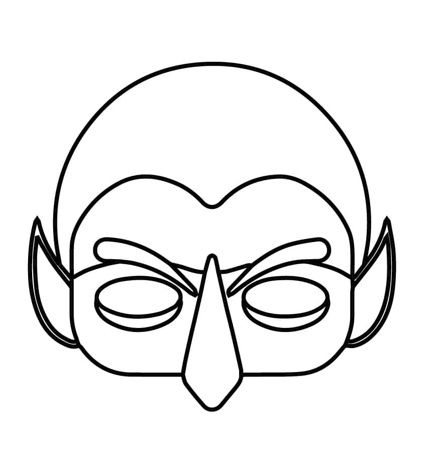 Un masque d’Halloween simple coloring page