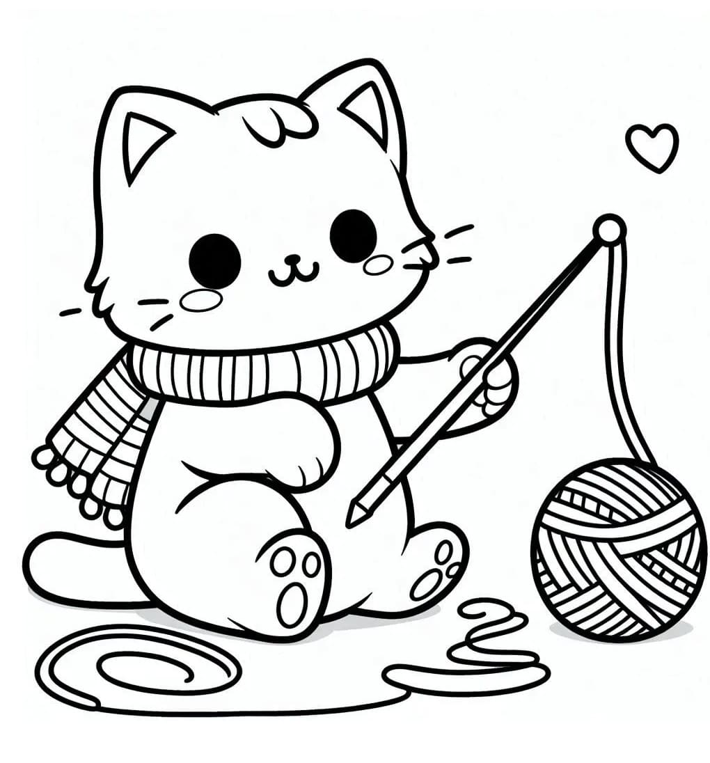 Coloriage Dessin De Chat Kawaii Gratuit T l charger Et Imprimer 