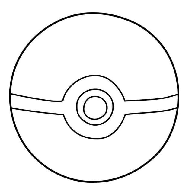 Coloriage Une pokéball facile