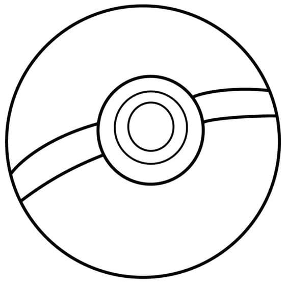 Une simple pokéball coloring page