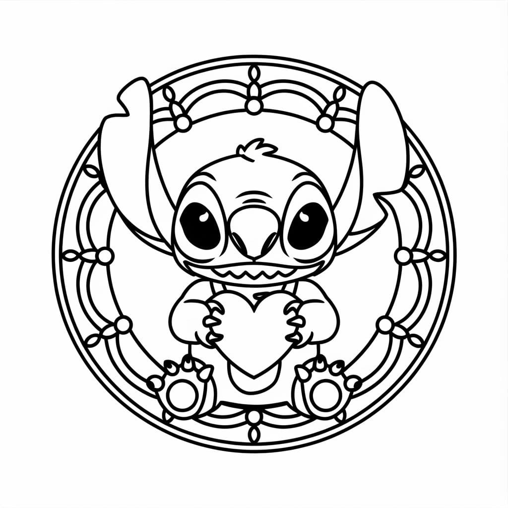 Dessin de Stitch Mandala coloring page