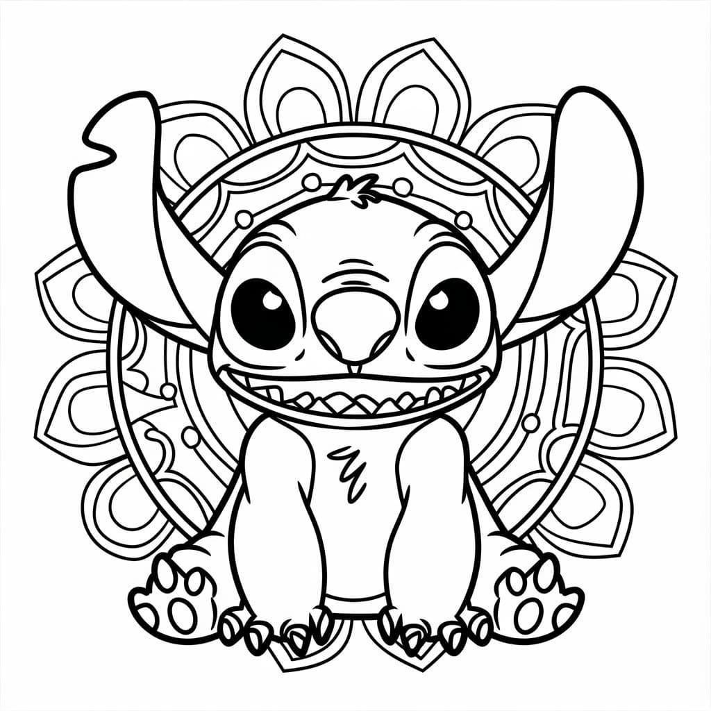 Coloriage Dessin de Stitch Mandala Gratuit