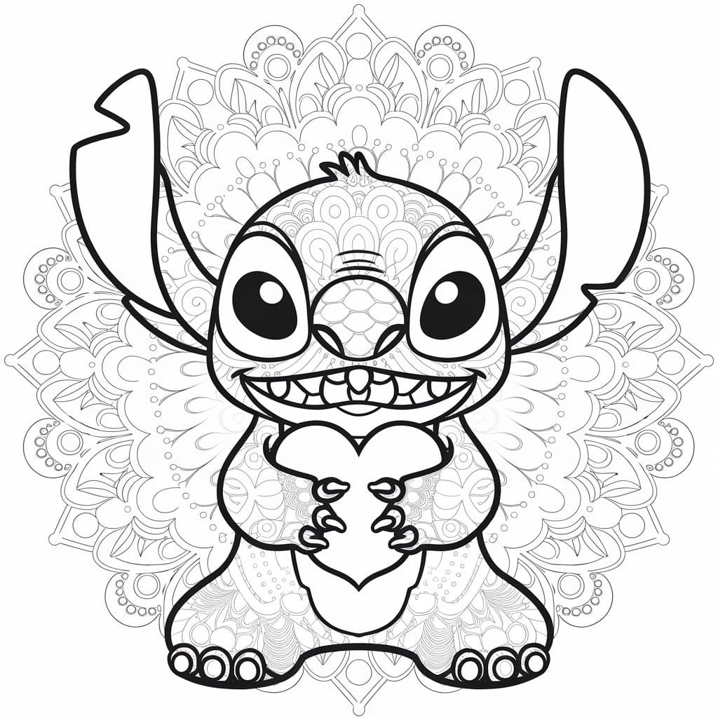 Imprimable Stitch Mandala coloring page