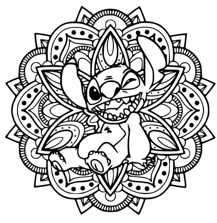 Stitch Mandala Gratuit coloring page