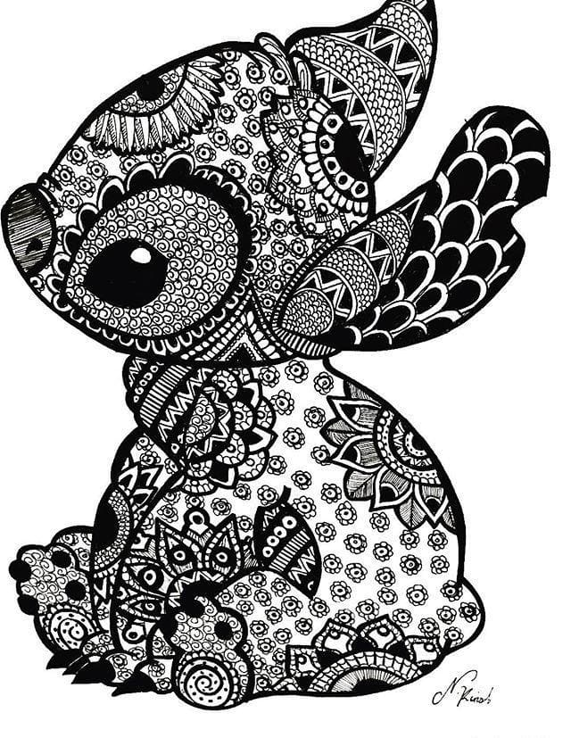 Stitch Mandala Gratuit Pour les Adultes coloring page