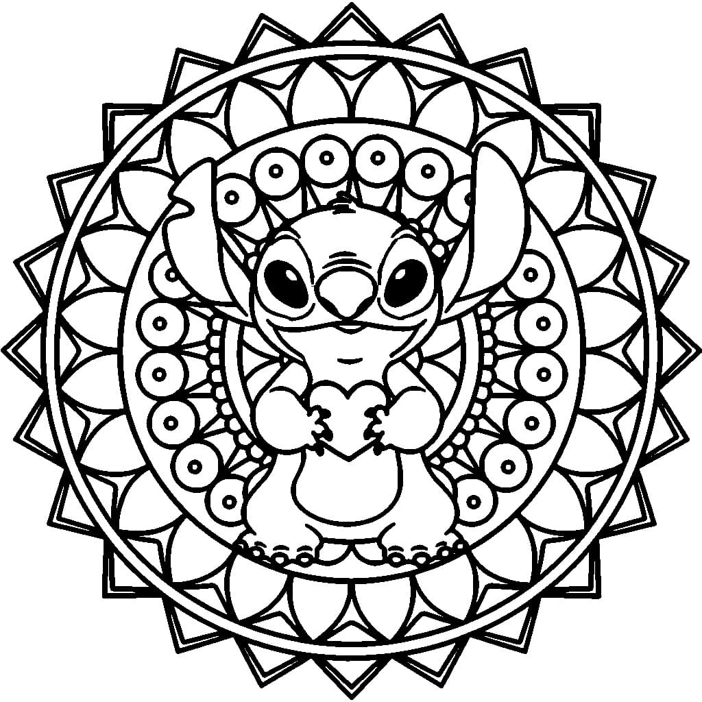 Stitch Mandala Pour les Enfants coloring page