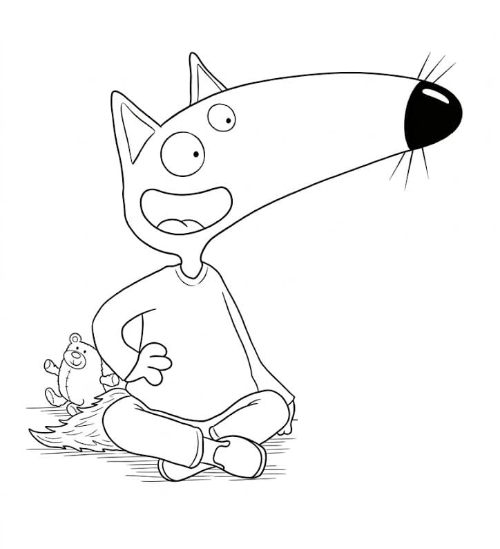 Coloriage Loup Auzou Août