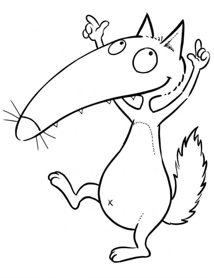 Coloriage Loup Auzou Février