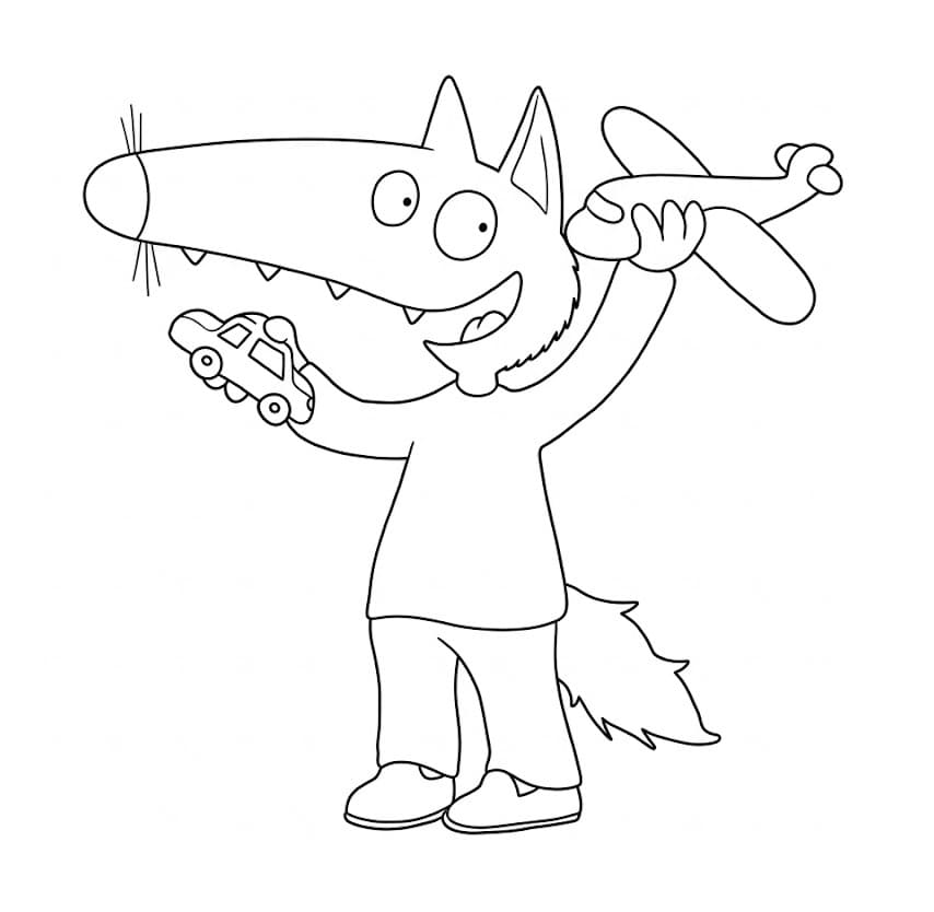 Coloriage Loup Auzou Juillet