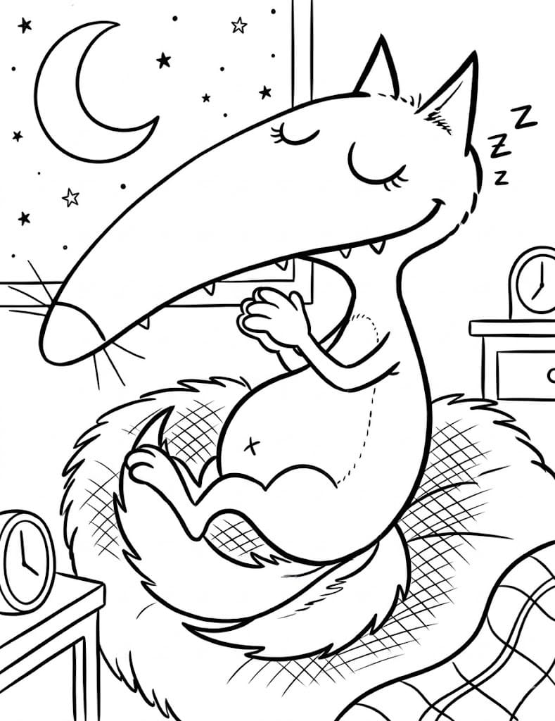 Coloriage Loup Auzou Mai