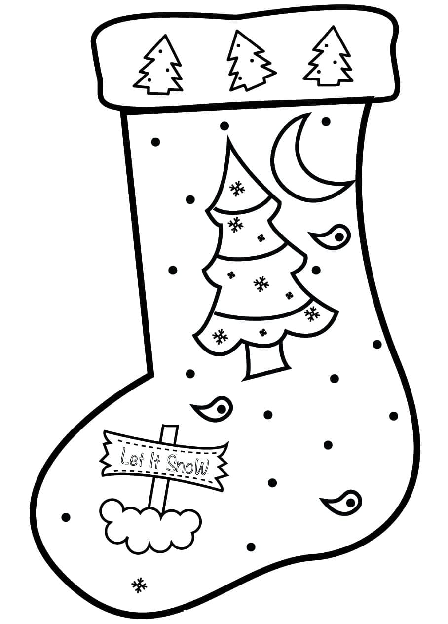 Coloriage Belle Chaussette de Noël