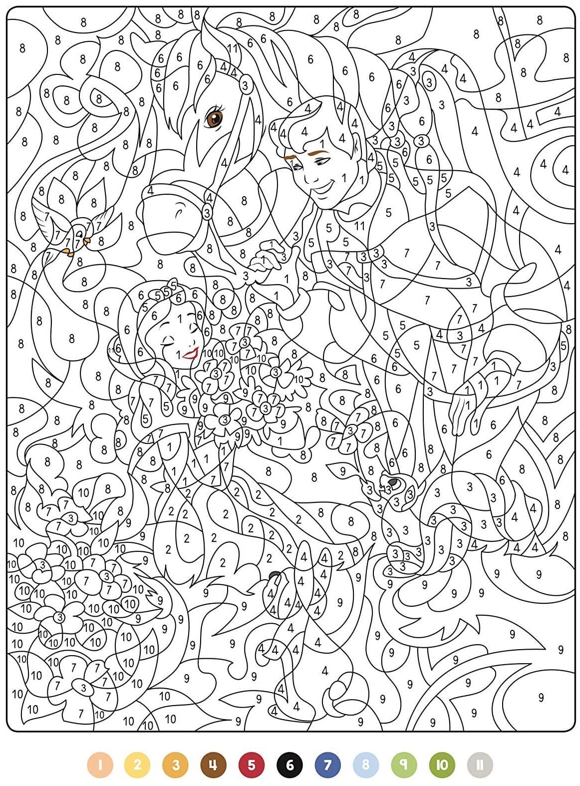 Coloriage Blanche Neige Magique Difficile