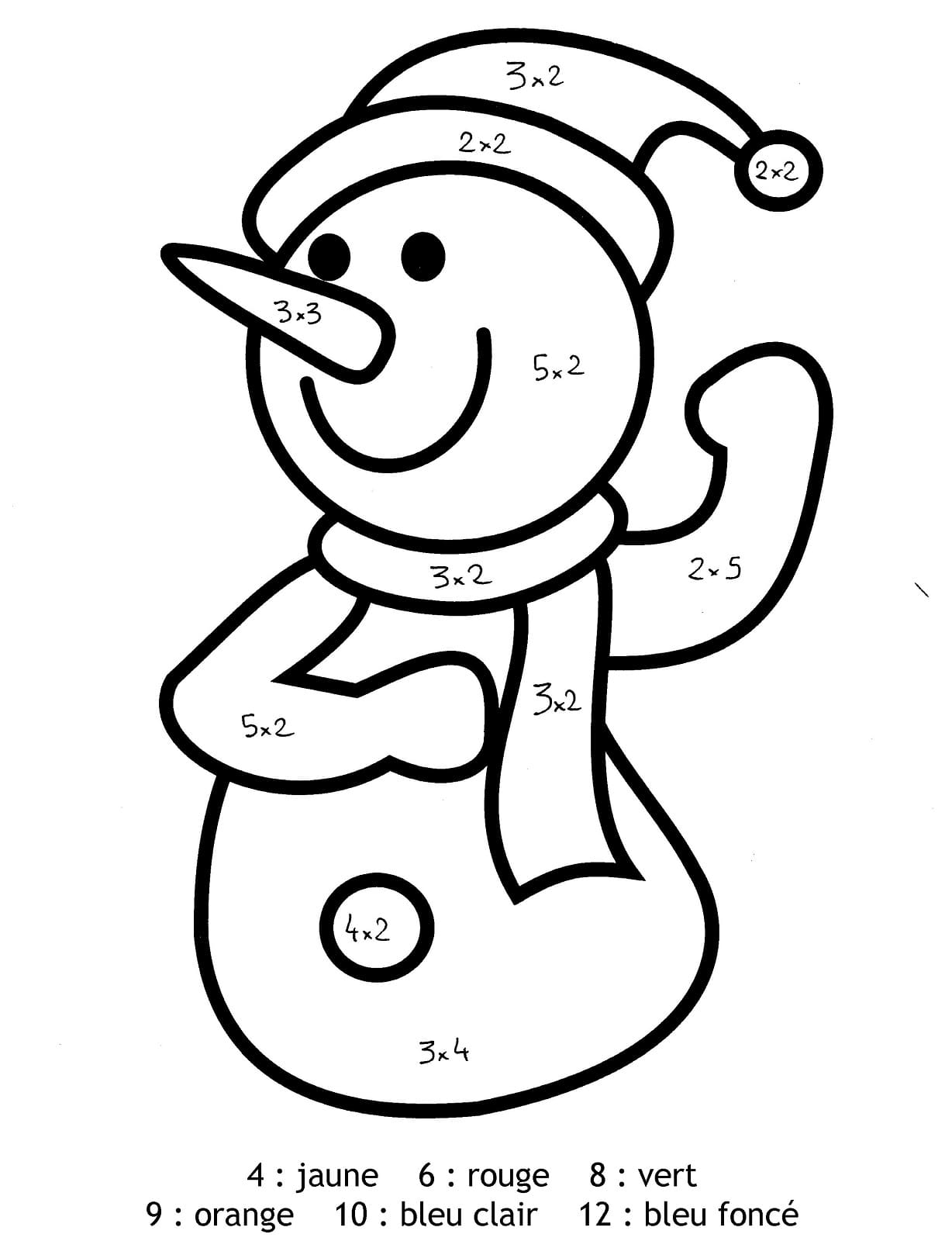 Coloriage Bonhomme de Neige Magique Facile