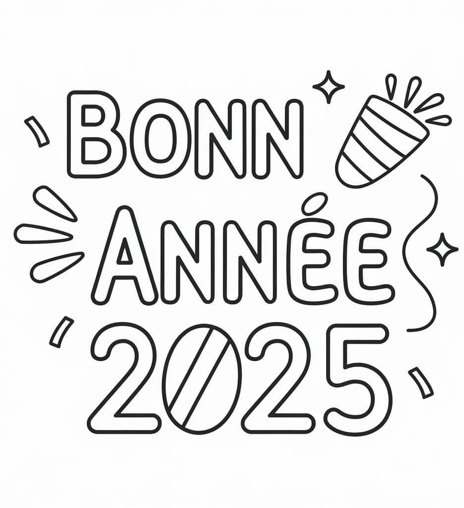 Coloriage Bonne Année 2025