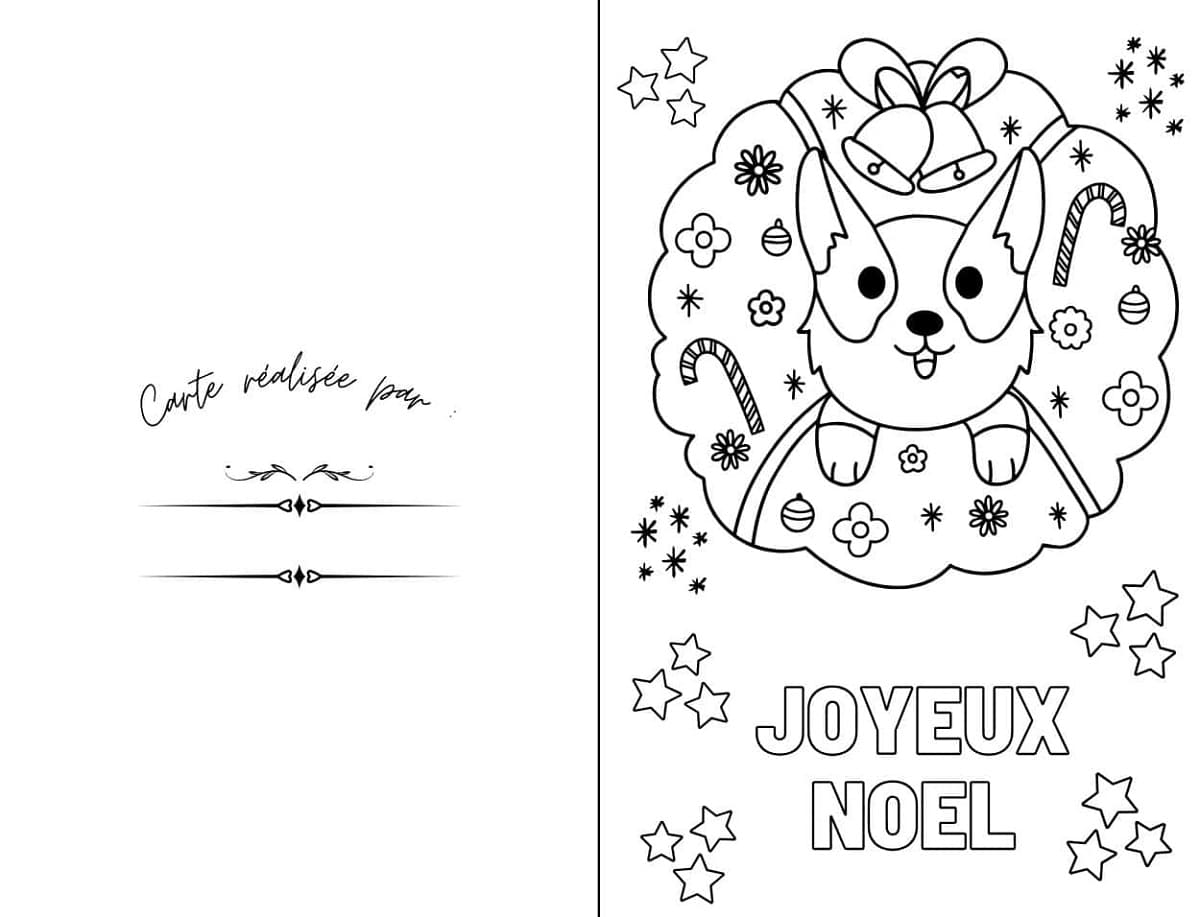 Coloriage Carte de Noël Gratuite