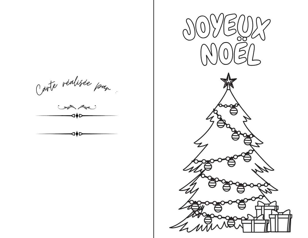 Coloriage Carte de Noël Imprimable Pour les Enfants