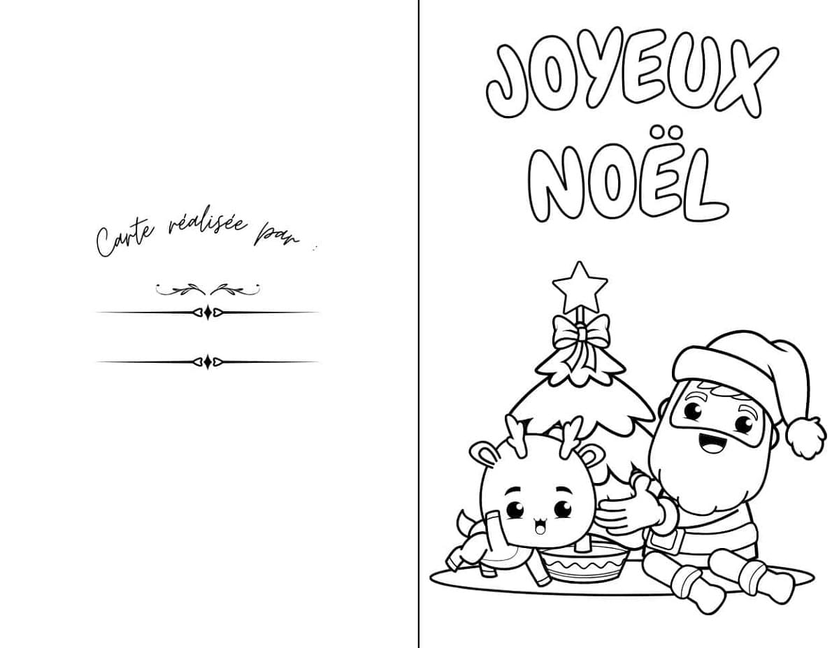 Coloriage Carte de Noël Imprimable