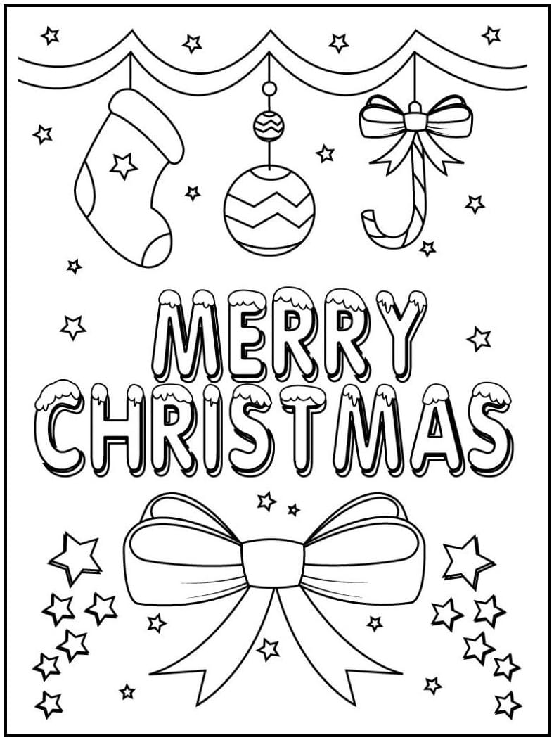 Coloriage Carte de Noël Pour Enfants de 3 An