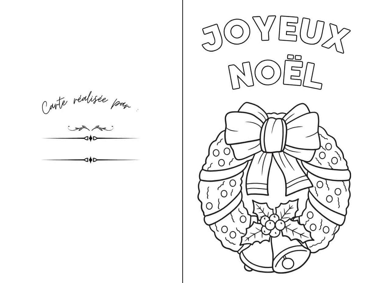 Coloriage Carte de Noël Pour Enfants