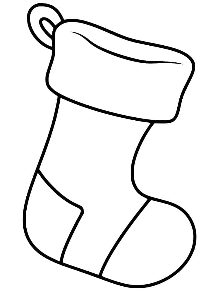 Coloriage Chaussette de Noël de base