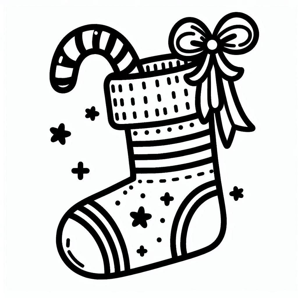 Coloriage Chaussette de Noël Gratuite