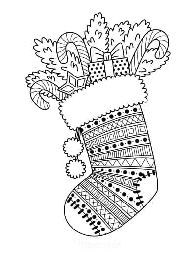 Coloriage Chaussette de Noël incroyable