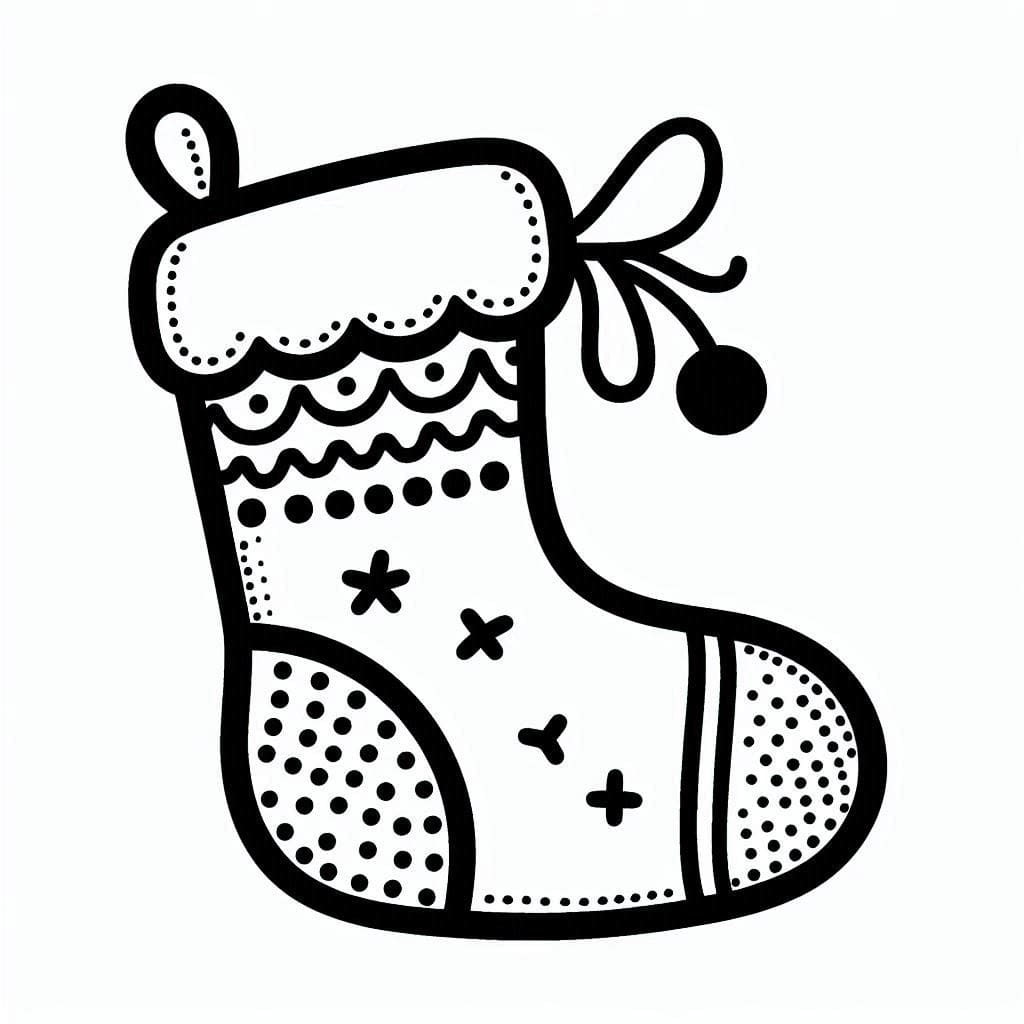 Coloriage Chaussette de Noël Mignonne