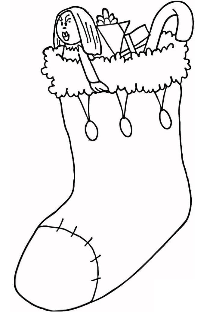 Coloriage Chaussette de Noël Pour les Enfants de 6 An