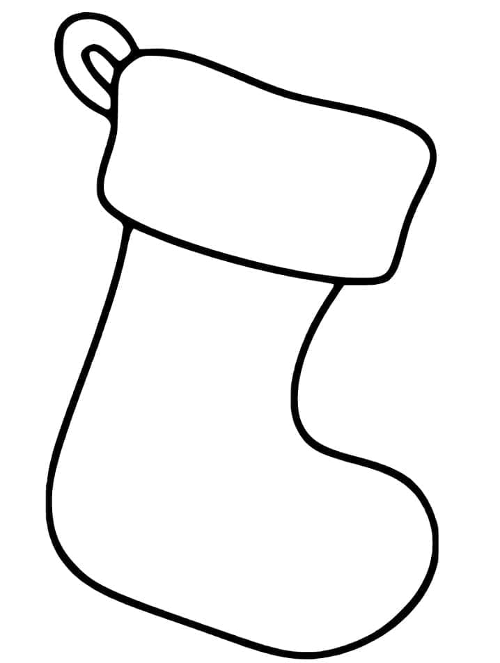 Coloriage Chaussette de Noël Simple