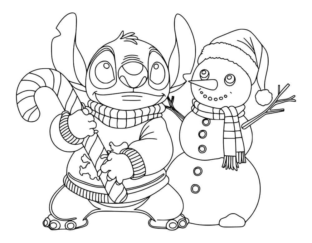 Coloriage Dessin de Stitch Noël