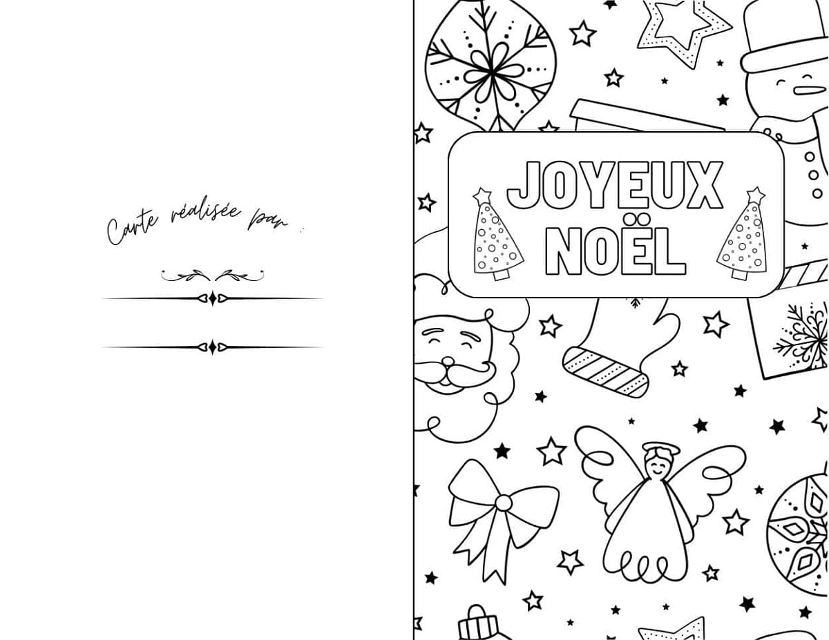 Coloriage Dessin Gratuit de Carte de Noël