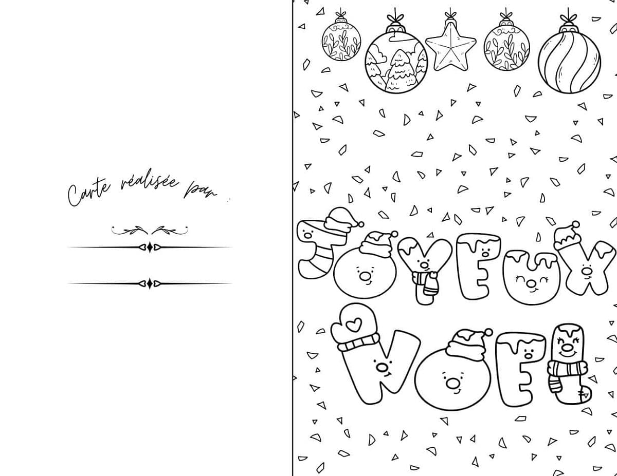 Coloriage Image de Carte de Noël