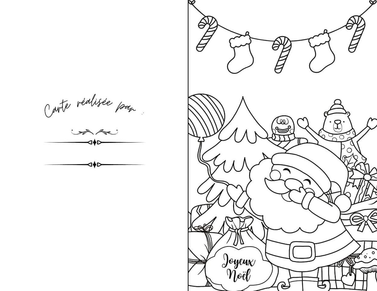 Coloriage Jolie Carte de Noël