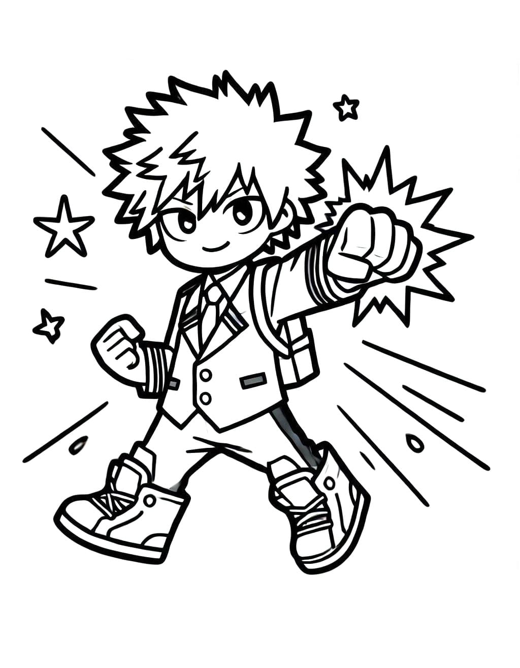 Coloriage Katsuki Bakugo De My Hero Academia T l charger Et Imprimer 
