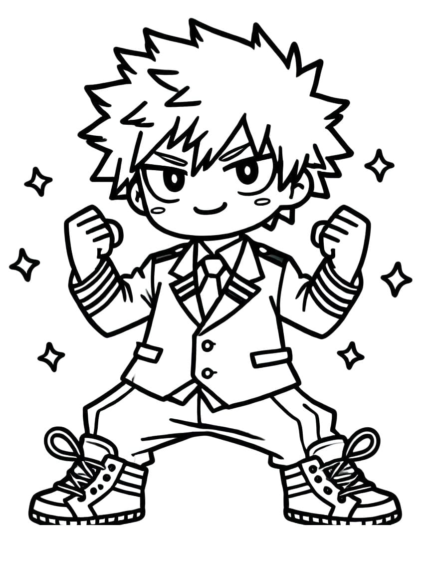 Coloriage Katsuki Bakugo