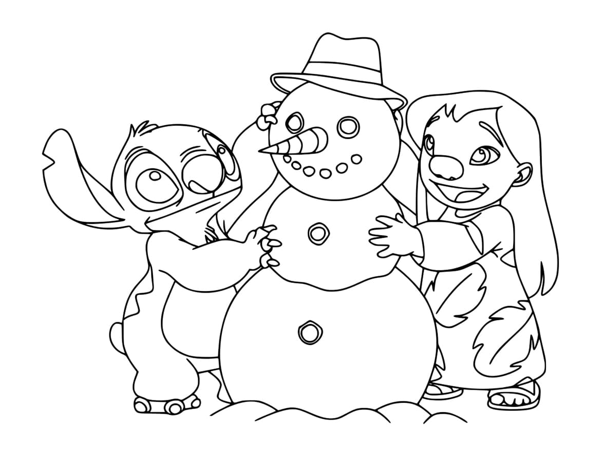 Coloriage Lilo et Stitch Noël