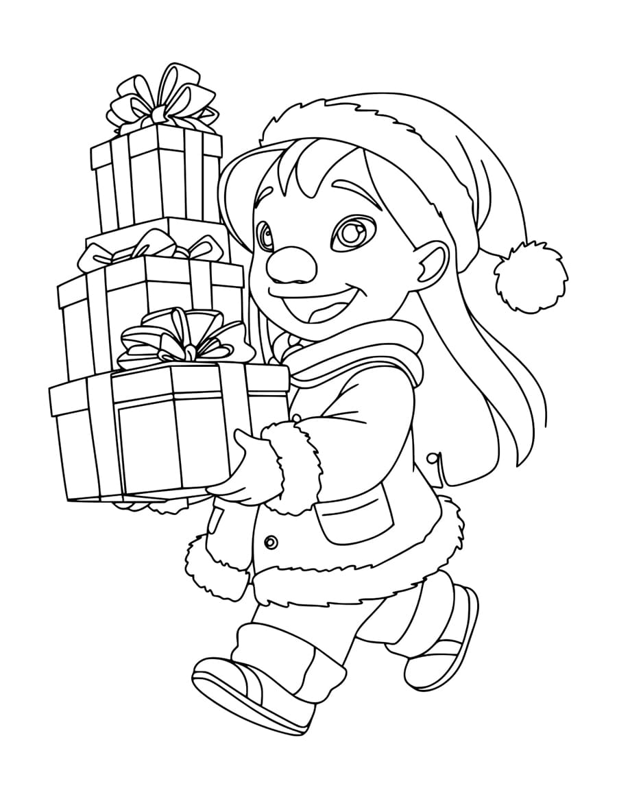 Coloriage Lilo Noël