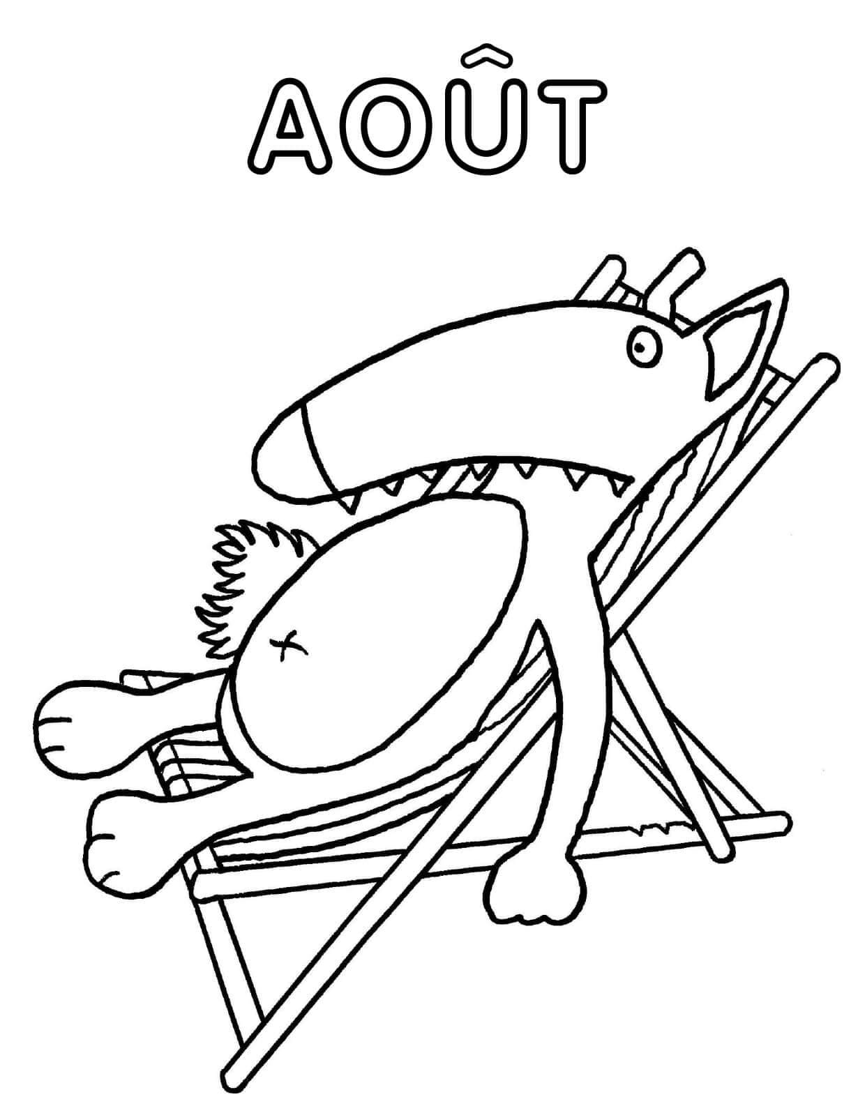 Coloriage Loup Auzou Août