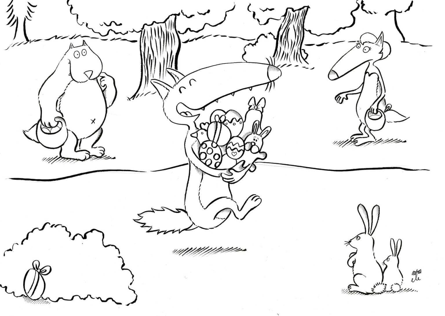 Coloriage Loup Auzou Gratuit Pour les Enfants